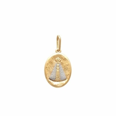 Colar N SRra Aparecida Oval Irregular Folheado Ouro e Ródio 50CM - CJP453DR/F01-50 - Loja Santo Anjo