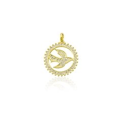 Pingente Esp Santo Vaz Pedras Folheado Ouro 21mm - P123-D