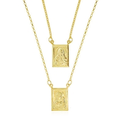 Escapulário Face e Frase Cartier Folheado Ouro - ESC05-D - comprar online