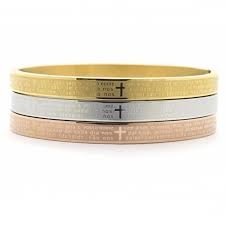 Bracelete Pai Nosso Aço 3 Cores - BR001 - Loja Santo Anjo