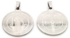 Pingente medalha de São Bento em aço inox, com design detalhado em ambas as faces, medindo 2,3 cm.