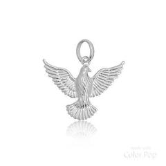 Pingente Pomba ES Média Folheado Ouro Branco 1,8cm - P113-R