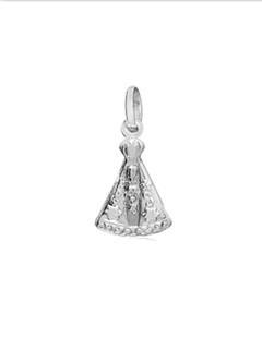 Pingente N S Aparecida Mini Em Ouro Branco 1,1cm - P133-R