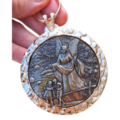 Medalhão de Berço Anjo da Guarda Dourado - MK20508D na internet
