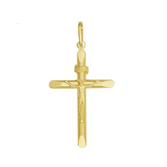 Pingente Cruz Média Folheado Ouro 3cm - C403-D