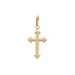 Pingente Cruz sem Cristo Picotada Folheado 1,8cm - C407-D