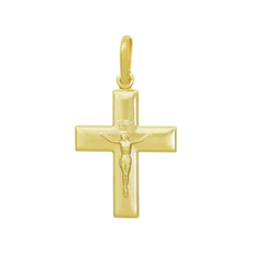 Pingente Cruz Cristo Folheado Ouro 2,5cm - C413-D