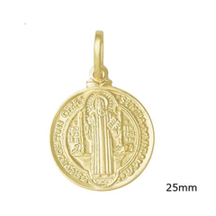 Pingente Medalha São Bento Folheado 2,5cm - P517-D - comprar online