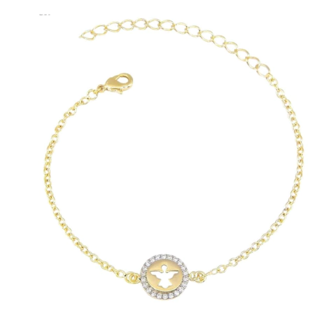 Pulseira Espirito Santo Vazado com Zirconias - PU193-DR - comprar online