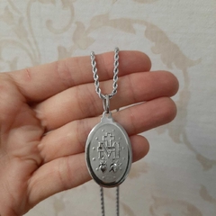 Colar Medalha Milagrosa N S Graças Aço 50 cm - CJPi01C/Fi08-50 - Loja Santo Anjo