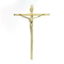 Crucifixo Estilizado METAL DOURADO 36cm na internet