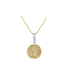 Colar São Bento Folheado Ouro Pendurador Zircônias CJP336D/F03E-45 na internet