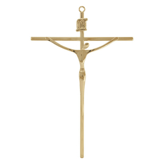 Crucifixo Estilizado Metal Dourado 29cm - MK31053D