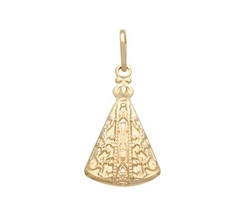 Colar N S Aparecida Folheada Ouro 50cm - CJP429D/F06-50 na internet