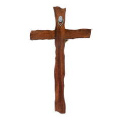 Crucifixo de Madeira com Metal OV 27,5cm - MK20158OV - Loja Santo Anjo