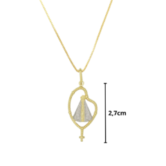 Colar NS Aparecida no Terço Folheado a Ouro 50cm - CJP572DR/F01-50 - comprar online
