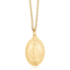 Colar folheado com medalha milagrosa, corrente de 60cm, destaque em ouro.