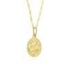 Colar folheado com pingente oval de Santa Rita, delicado e elegante, ideal para uso diário.