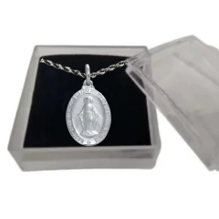 Imagem do Colar Medalha Milagrosa N S Graças Aço 50 cm