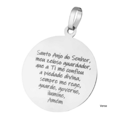 Medalha de Berço Aço 316L Anjo e Oração Santo Anjo MB001 na internet
