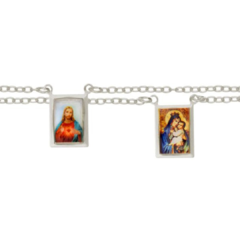 Escapulário Colorido S C Jesus E N S Carmo em Prata 925 - ESC401-AG