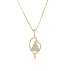 Colar NS Aparecida no Terço Folheado a Ouro 50cm - CJP572DR/F01-50