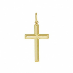 Pingente Cruz Facetada Folheada Ouro 2,5cm - C449-D - comprar online