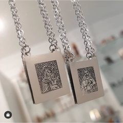 Escapulário Aço Inox Nossa Senhora Carmo Grande-Ei66 - comprar online