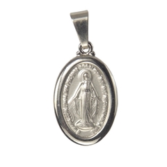 Pingente Aço Oval Medalha Milagrosa N S Graças 3cm - Pi12
