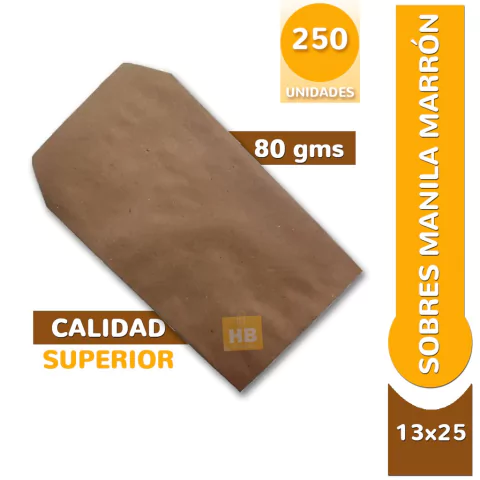 SOBRES BOLSA MANILA 80 GRS 13X25 CM en internet