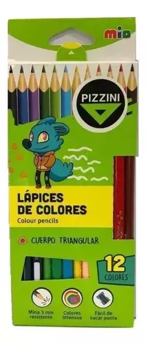 LÁPICES PIZZINI TRIANGULARES POR 12 COLORES - comprar online