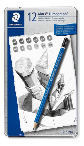 Lapices Mars Lumograph Lata x 12 unidades - Staedtler