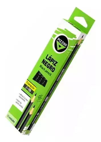 LÁPICES NEGROS DE GRAFITO TRIANGULARES HB PIZZINI - CAJA DE 12 UNIDADES