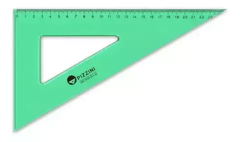 Escuadra Escolar Pizzini 25cm X 60 Grados Dibujo Técnico Color Verde