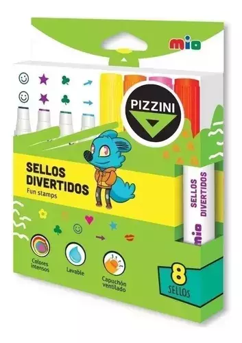 Marcadores sellos divertidos 8 motivos PIZZINI - comprar online