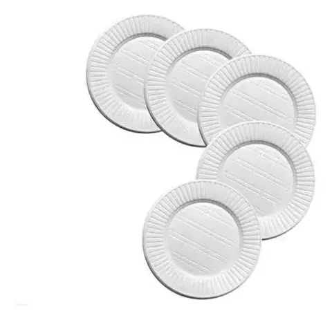 Platos Plásticos Descartable Blanco 17cm Postre