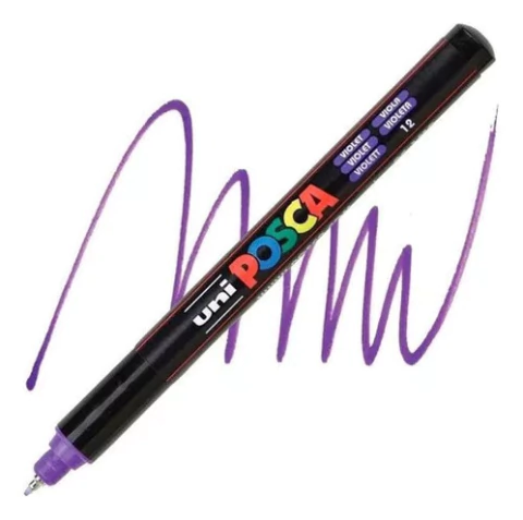 MARCADORES VIOLETA POSCA MITSUBISHI PC-1MR - 0,7 mm - PUNTA EXTRA FINA C/REFUERZO METALICO