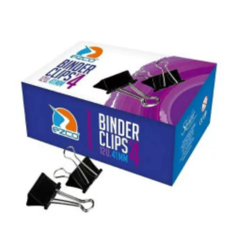 Binder Clips Negros N°4 Caja Por 12 Unidades - Ezco