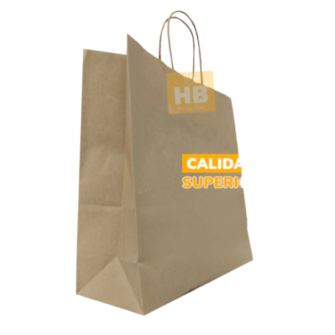 BOLSAS CON MANIJA RETORCIDA STENDY- 41x30x12 - KRAFT MARRÓN - comprar online