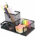 ORGANIZADOR ESCRITORIO METAL PORTALAPIZ PORTACLIPS PORTATACO NEGRO -3 CAVIDADES- - comprar online