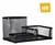 Imagen de ORGANIZADOR ESCRITORIO METAL PORTALAPIZ PORTACLIPS PORTATACO NEGRO -3 CAVIDADES-