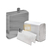 Dispenser Acero Inoxidable + Caja Toallas Intercaladas Blanca