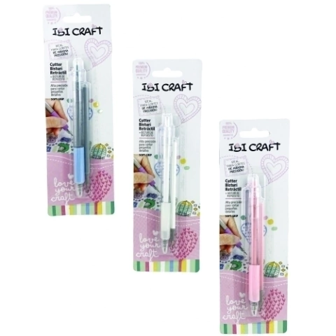 CUTTER BISTURÍ IBI CRAFT RETRÁCTIL ERGONÓMICO + 1 BISTURI DE REPUESTO