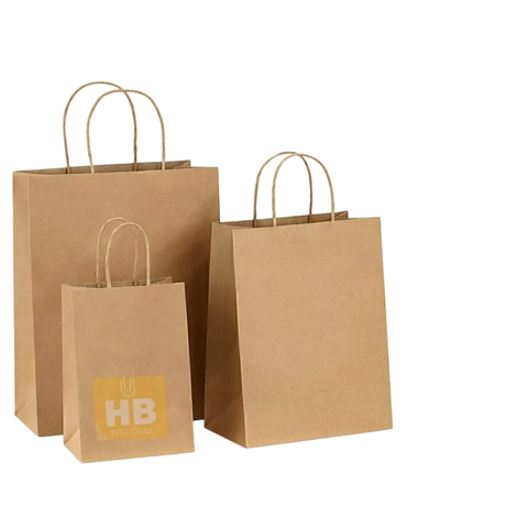 BOLSAS CON MANIJA RETORCIDA STENDY 20X18X8 - KRAFT MARRÓN - comprar online