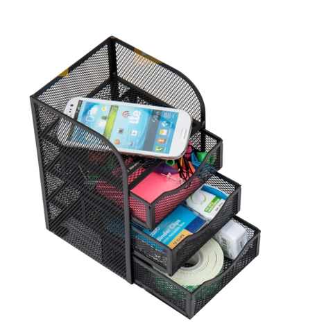 ORGANIZADOR ESCRITORIO STENDY MINI CAJONERA DE MATAL 3x13x20 Cm + BASE - comprar online