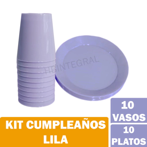 KIT PLATOS Y VASOS PLÁSTICO RÍGIDO STENDY FIESTAS CUMPLEAÑOS - HB Integral - Todo en un solo lugar!