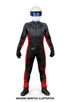 Macacão de Kart MP400 Vermelho e Preto