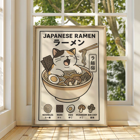 Cuadro Gatito en Ramen III - comprar online