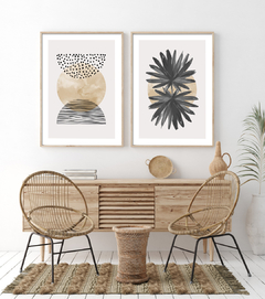 Set de 2 Cuadros Abstractos Black/Gold