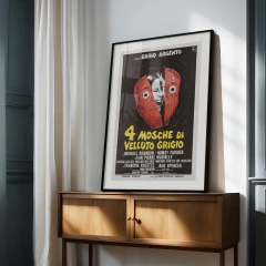 Cuadro Cuatro Moscas Sobre Terciopelo Gris - Dario Argento - comprar online